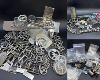 Michael Kors Silver‑Tone Hardware Lot – Buckles, Medallions & Parts