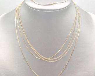 14k Gold Elegant Chains & Bracelet
