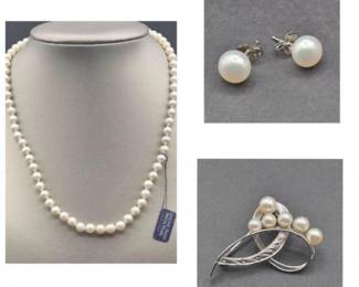 Freshwater Pearl Ensemble with Sterling Silver