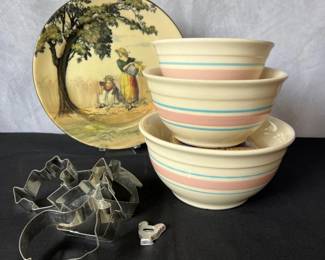 Vintage Kitchenware –McCoy Mixing Bowls, Royal Doulton Plate & Cutters
