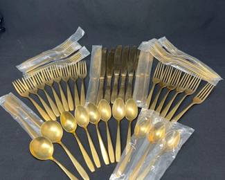 Mixed Brass Flatware Set — Worthy & Autumn Symphony Markings