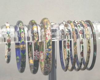 Cloisonné Multi-Color Bangle Bracelet Collection