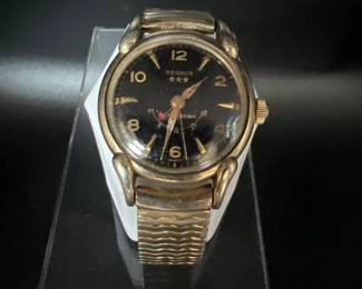 Benrus 3‑Star Gold‑Tone Self‑Winding Men’s Wristwatch – Working