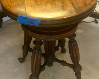 antique swivel seat carved wood legs w/ Clawfoot legs with glass ball feet $145
