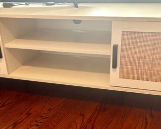 55”w x 16”d x 19”h white TV Stand $60