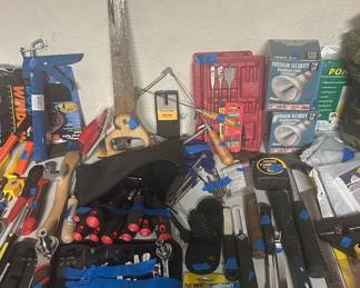 Various hand tools… wrench set, hammers