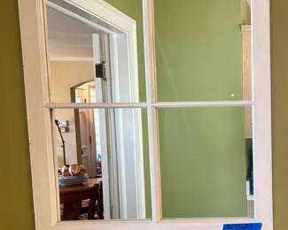 White Window Pain mirror w/ small bottom ledge $26w x 30”h $20