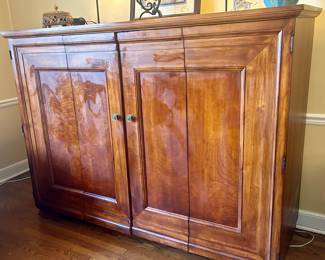 Workstation with pullout table forming “L” shape set up; completely closed up $75