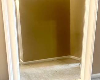 White Framed Beveled Mirror 38”x45” $125