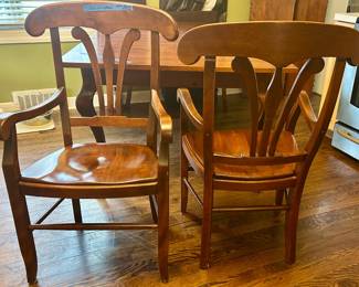 2 solid wood Nichols & Stone arm chairs 37”w $85 ea