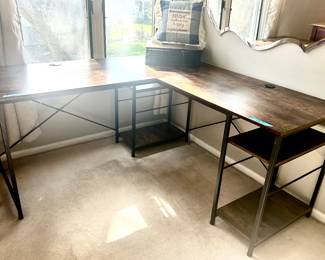 Metal Frame “L” shaped Table Desk 5’wx5’d $75