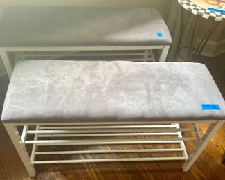 Shoe storage bencges