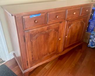 Nichols & Stone Solid Wood Buffet Cabinet w/ drawers 54”w x 18”d x 37.5h $200