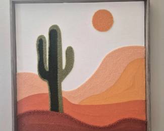 Desert Bloom Cactus String Framed Wall Art	