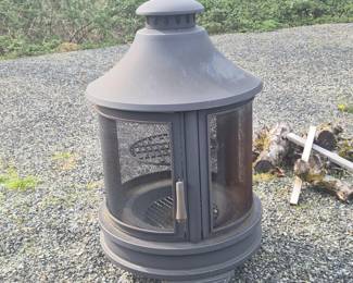 Outdoor Firepit – Mesh-Screen Wood Burner with Hinged Door