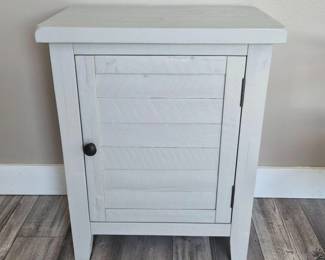 Modern-Rustic Light Grey Painted Wooden Side Table