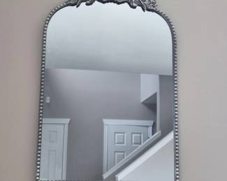 Steel Grey Wall Mirror - Tack & Scroll Motif