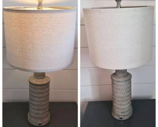 Pair of Three‑Way Dimmable Table Lamps with USB & Charging Ports