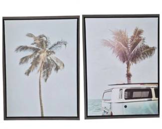 Palm Trees & Surf Framed Canvas Prints - 18 Inch x 24 Inch