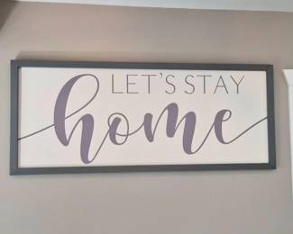 'Lets Stay Home' Framed Wall Decor