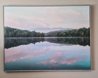 Serene Reflections on the Lake - Large Canvas Framed Print
