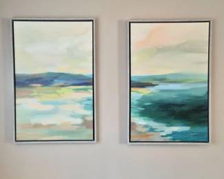 Serene Abstract Landscape Duo Prints on Canvas