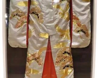Framed art deco wedding kimono