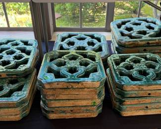 Large collection of Chinese, Jade balcony tiles