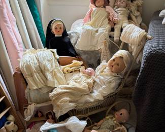 Rare vintage dolls, including a nun