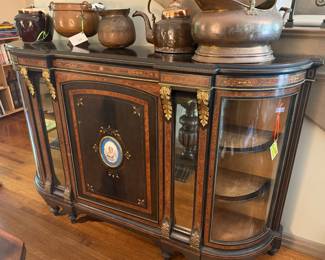 Outstanding 19th century empire cabinet with serves porcelain medallion