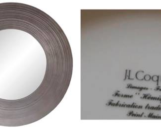 J. L. Coquet Hemisphere Limoges Porcelain Matte Platinum Dinner Plate 1 of 10
