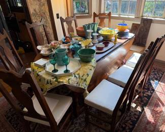 18th century, dropleaf, Table, and chairs
