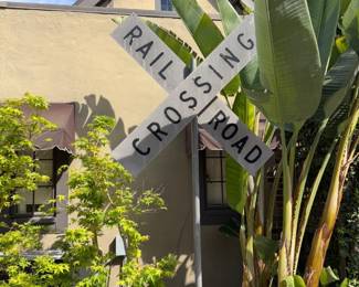 Unusual railroad crossing sign