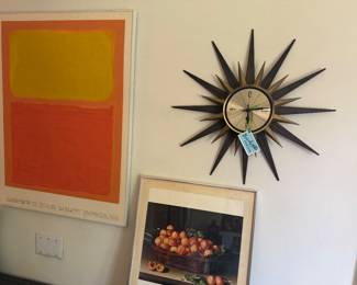 Mid-century modern Clock and Art