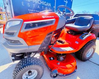 Husqvarna riding lawnmower with bagger