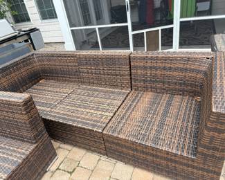 Wicker Weaving  Secional  Sofa Set Patio Furniture & Table BUY IT NOW $180