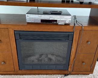 Electric Fireplace console with shelf and two doors Buy it now $100