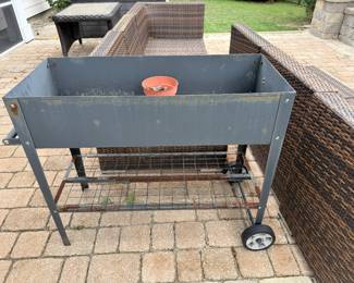 CHEERFUN Mobile Metal Raised Garden Bed Cart with Legs, Elevated Planter Box with Wheels for Outdoor Indoor Vegetables Herbs  Buy it now $40