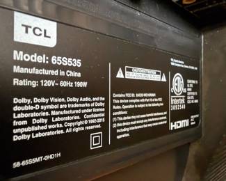 TCLTelevision Model 65S535 BUY IT NOW $180 