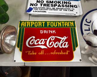 Vintage Coca-Cola Airport Fountain Sign