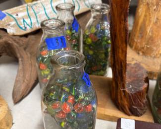 Milk Bottles Full of Marbles