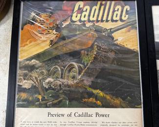 Framed Cadillac Advertisement