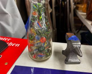 Milk Bottle of Marbles