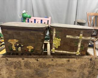 Vintage Hand Painted Baskets