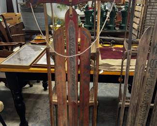 Vintage Silver Streak Wooden Sled