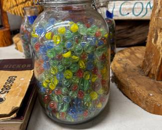 Mason Jar of Marbles 