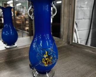 Cobalt Blue Murano Glass Vase