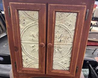 Decorative Cabinet with Tin Panels