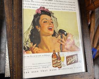 Schlitz Beer Framed Advertisement 