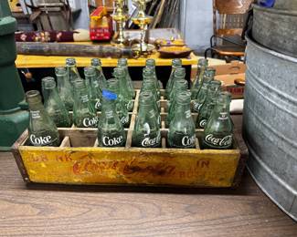 Coca Cola Bottles in Advertisement Crate 